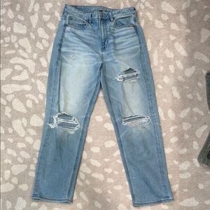 Distressed Blue Jeans